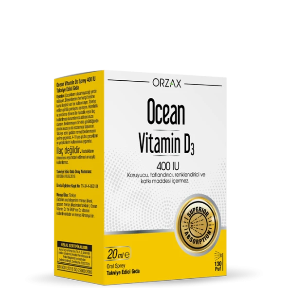 Ocean Vitamin D3 400 IU Oral Sprey 20 ml ürün görseli 1