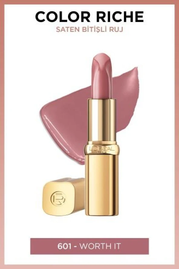 L'Oréal Paris Color Riche Saten Bitişli Ruj - 601 Worth It - 2