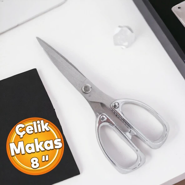Paslanmaz Çelik Makas Ağır Tip Çok Amaçlı Makas Mukavva Deri Kauçuk Terzi Dikiş Kesme Makası 8 ürün görseli