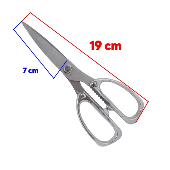 Paslanmaz Çelik Makas Ağır Tip Çok Amaçlı Makas Mukavva Deri Kauçuk Terzi Dikiş Kesme Makası 8 - Resim 2