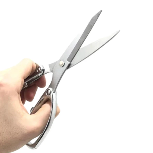 Paslanmaz Çelik Makas Ağır Tip Çok Amaçlı Makas Mukavva Deri Kauçuk Terzi Dikiş Kesme Makası 8 - Resim 5