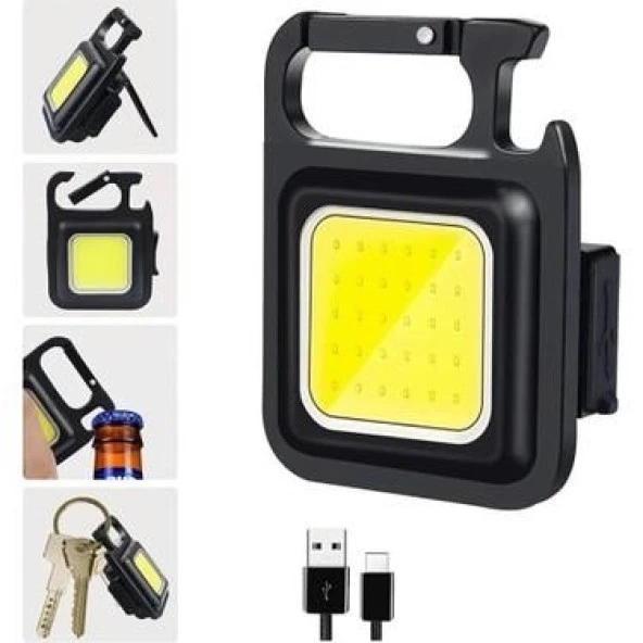 2 Adet LED Mini Anahtarlık Fener Şarjlı Kamp Balıkçı Tamirci Için Çalışma Feneri Çok Fonksiyonlu Taşınabilir - 2