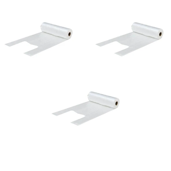 Arma Rulo Şeffaf Market Poşet Torba - Hışır Atlet Poşet -Küçük Boy - 200 Adetlik 3 Rulo ürün görseli 1