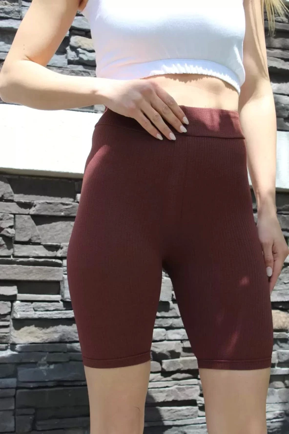 Fitilli Biker Tayt Kahve - 2