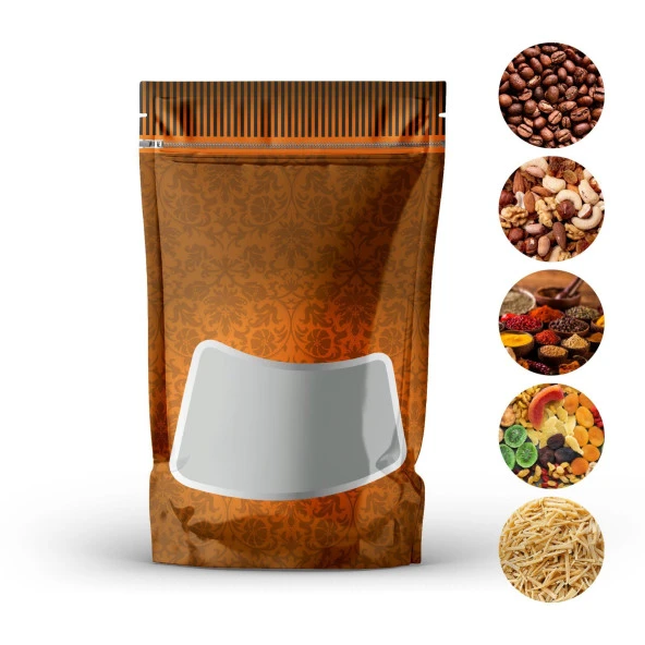 Turuncu Zemin Pencereli Doypack 20x30+5 Cm 1000 Gr 1000 Adet ürün görseli