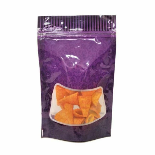 Mor Zemin Pencereli Doypack 11x18+3 Cm 100 Gr 100 Adet - Resim 2