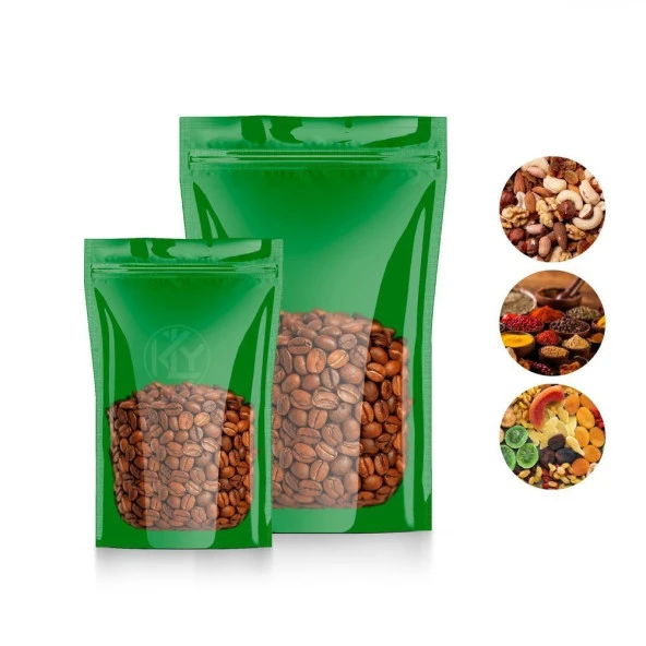 Yeşil Şeffaf Metalize Doypack 11x18+3,5 Cm 100 Gr 100 Adet ürün görseli