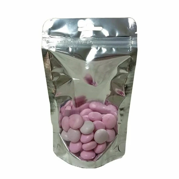 Şeffaf Metali̇ze Ki̇li̇tli̇ Doypack 11x18+3,5 Cm 100 Gr 100 Adet - Resim 2