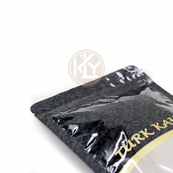 Kahve Desenli̇ Ki̇li̇tli̇ Si̇yah Doypack 13x22+4 Cm 250 Gr 100 Adet - 3