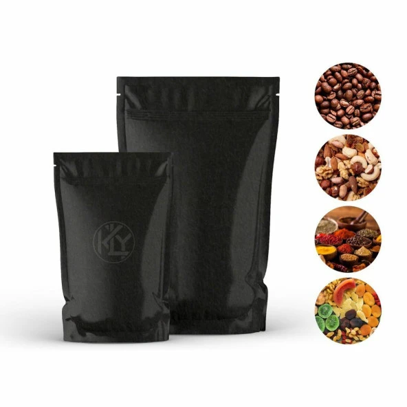 Si̇yah Kraft Alümi̇nyum Ki̇li̇tli̇ Doypack 11x18+3,5 Cm 100 Gr 100 Adet ürün görseli