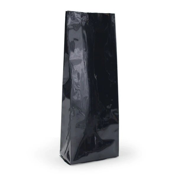 Siyah Parlak Aüminyum Yan Körüklü Torba 10x34+3 Cm 500 Gr 1000 Adet - 1