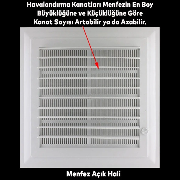 Menfez Banyo Wc Tuvalet Depo Havalandırma Plastik Panjur Beyaz 35x35 CM - Resim 2