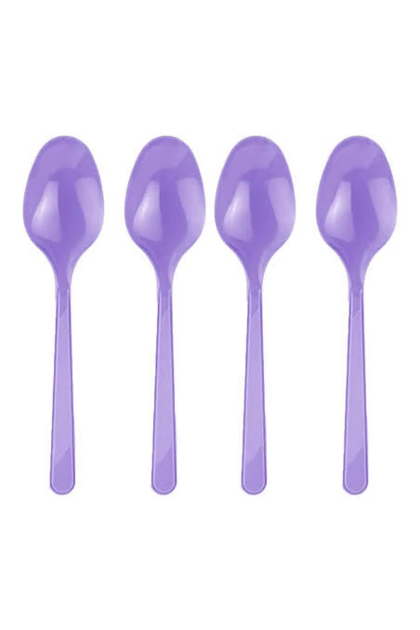 Mor Lüks Plastik Kaşık 25 li - 2