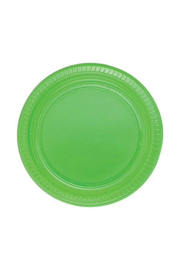 Yeşil Plastik Tabak 22 cm 25li