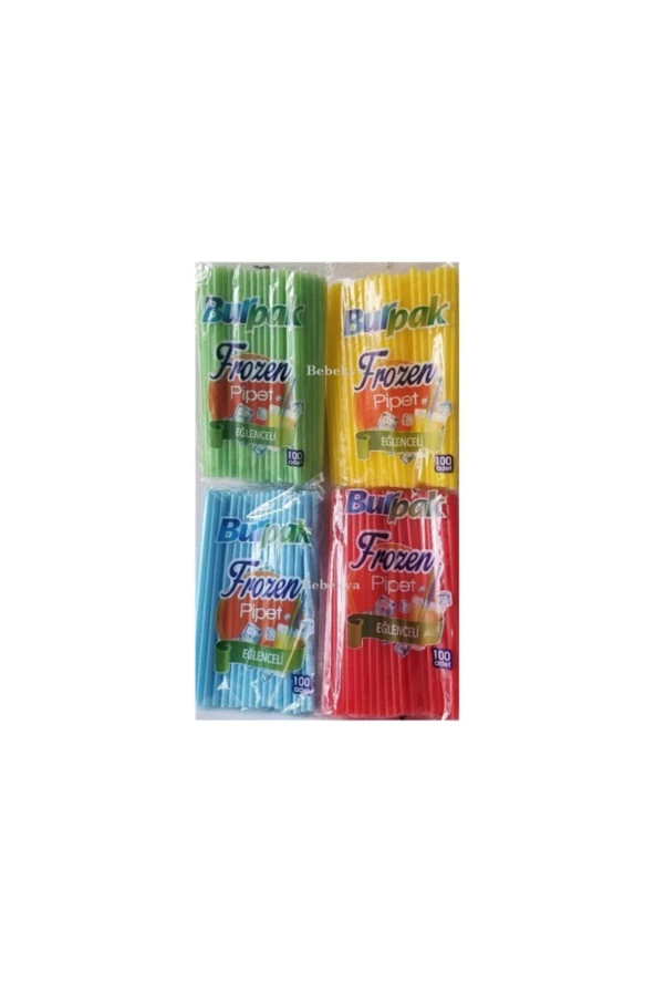 Burpak 100 Adet Frozen Pipet Smoothie Pipedi 22 Cm Kalın Içecek Kamışı - 2