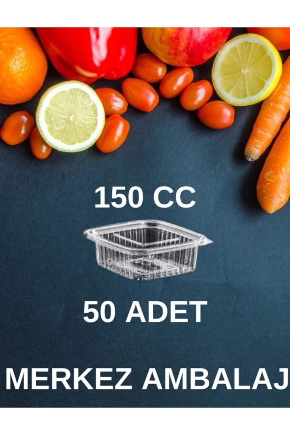 Plastik Sızdırmaz Kap 150 Gr Cc Kullan At Tek Kullanımlık Plastik Kapaklı Kase 50 Adet
