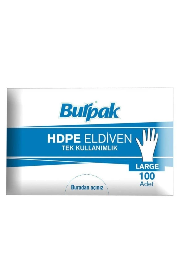 100lü Paket Tek Kullanımlık Hdpe (şeffaf /poşet ) Eldiven Large 12 Kutu (KUTUDA 100LÜ 12 PAKET)