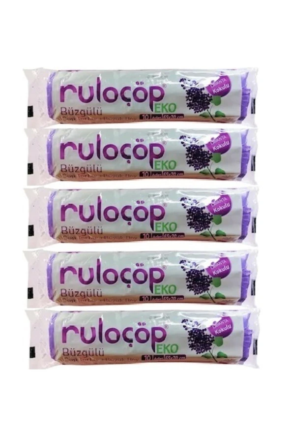 Büzgülü Çöp Torbası Orta Boy Lavanta Kokulu Ruloçöp - 5 Paket