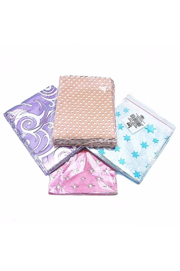 5 Adet 15x25 Cm Metalize Bantlı Hediye Poşeti , Metalize Hediye Paketi Poşeti Jelatini