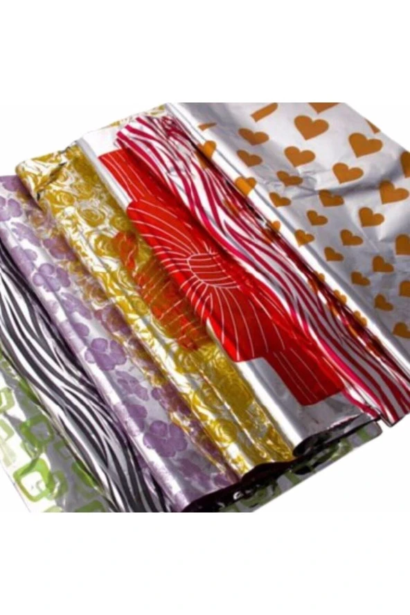 10 Adet 20x25 cm Metalize Bantlı Hediye Poşeti Metalize Hediye Paketi Poşeti Jelatin - 2