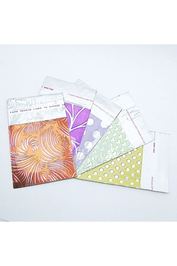 Metalize Bantlı Hediye Poşeti 7x9 cm Her Paket 100 Adet (5 Poşet 500 Adet) Hediyelik Poşet Paket - 3