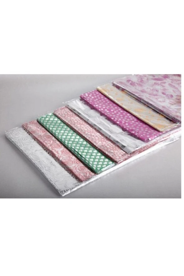Metalize Hediye Poşet Paketi 30x35 cm Kendinde Bantlı Renkli Hediye Paketi 100lü - 2
