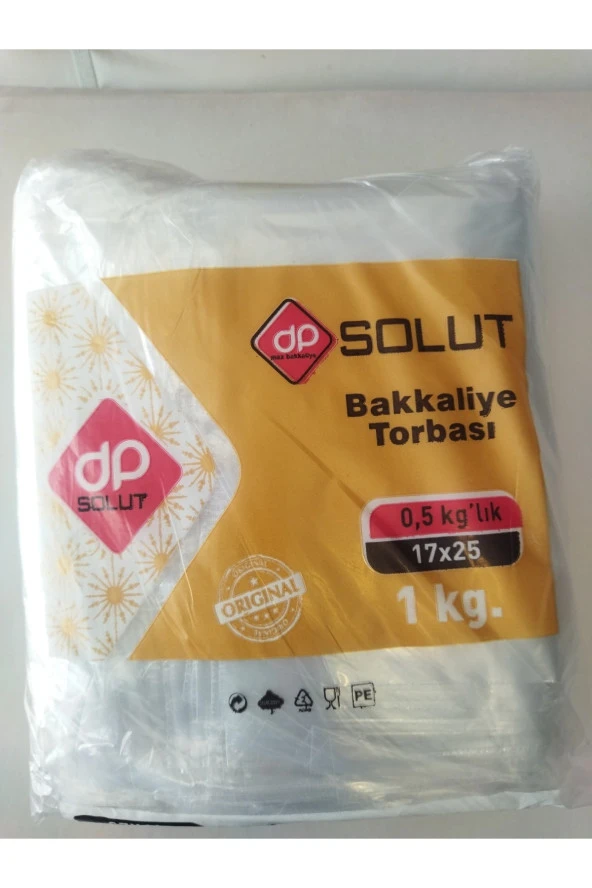 Solut Bakkaliye Torbası Yarım Kiloluk17*25 Net1 Kg