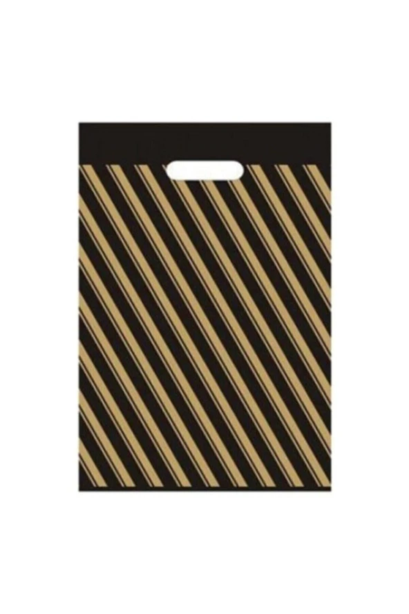 Takviyeli Siyah Çizgili Poşet 50x60 Cm No:5 50 Li (15 Paket)