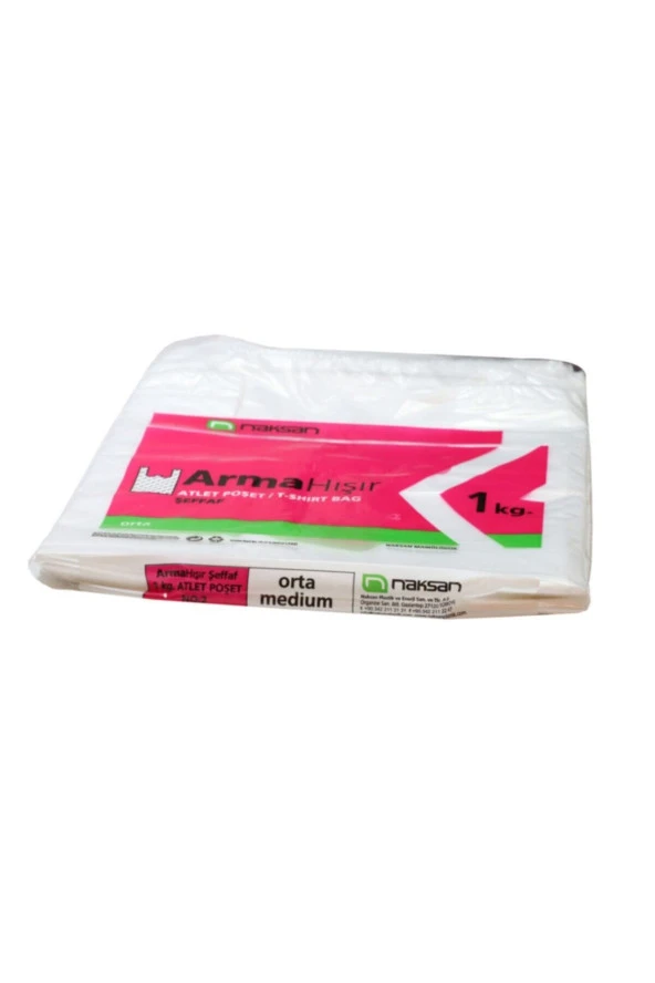 Naksan Hışır Poşet 1kg Şeffaf Orta Boy Atlet Poşet 30cmx50cm