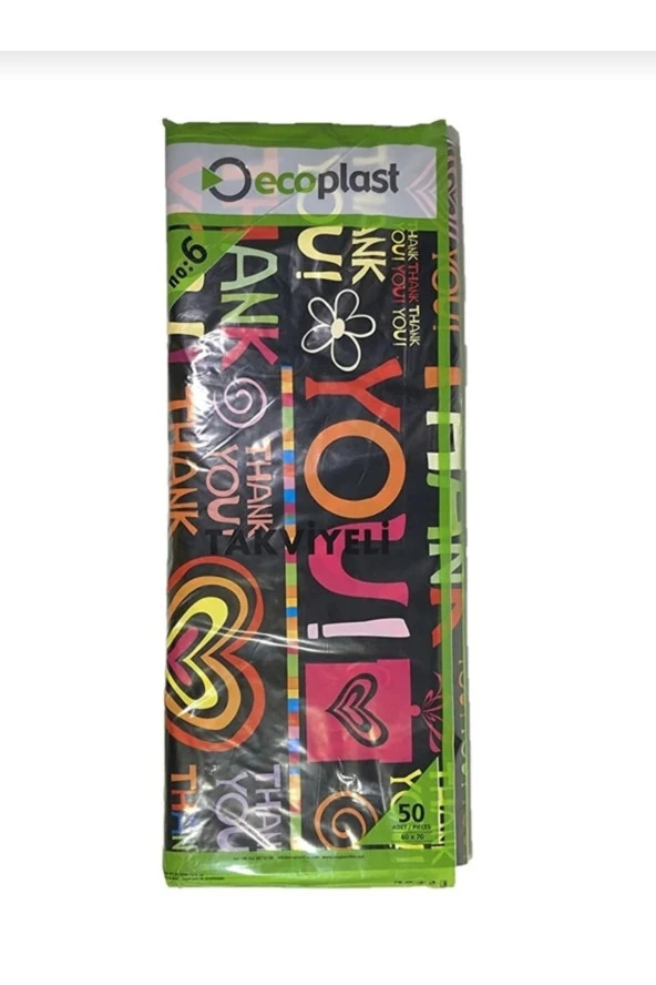 Renkli Takviyeli Poşet 60 X 70 cm (no 6) 50 Adet