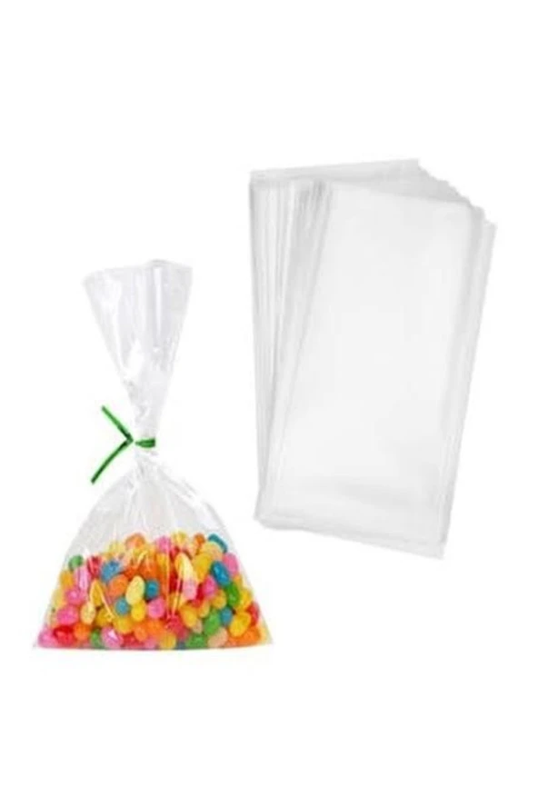 8x17 cm Şeffaf Jelatin  Poşet 50 Adet