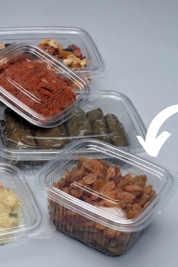 Plastik Sızdırmaz Kap Kapaklı Şeffaf Kase 500 Gr Cc 50 Adet - 2