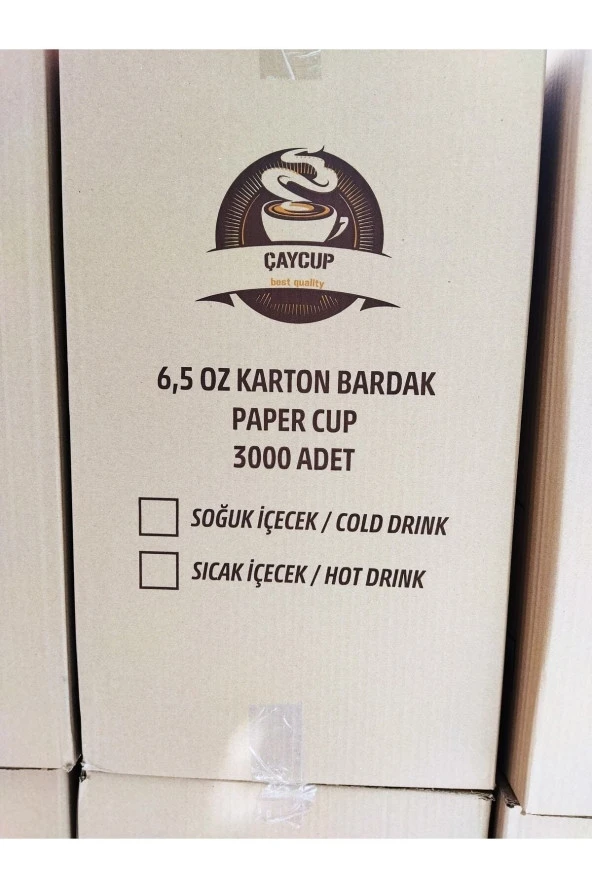 Çay Cup Karton Bardak 6.5 Öz 3000 Adet - 3