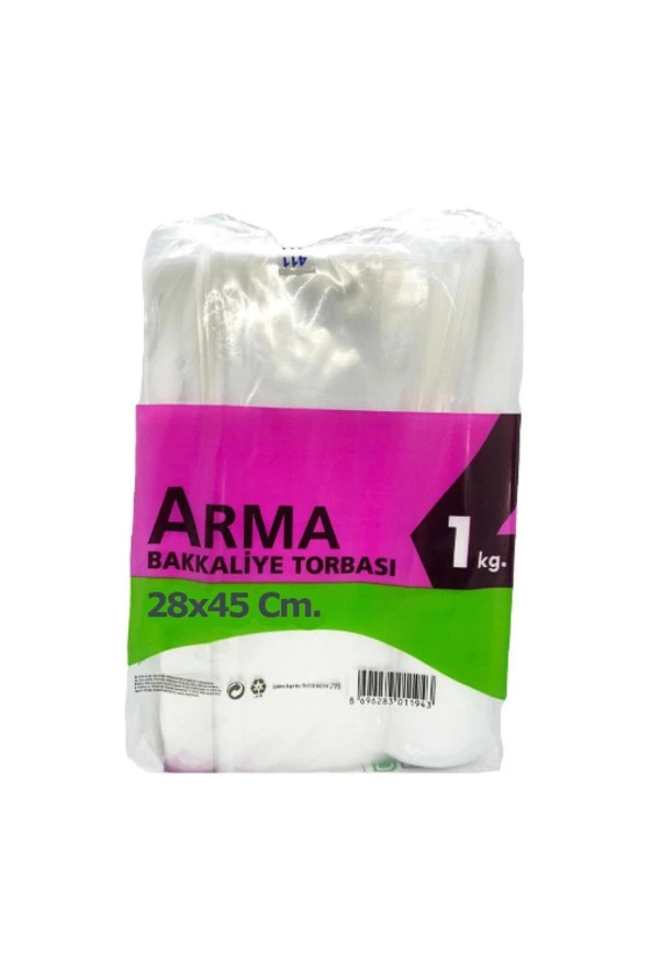 Naksan Arma Şeffaf Naylon 4 lük 28x45 Cm. Bakkaliye Poşeti Torbası - 1 Kg. - Ort. 115 Adet - 10 Pake