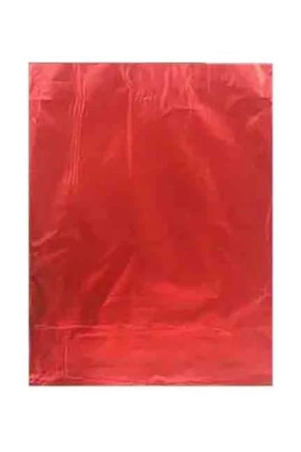 Lüks Metalize Hediye Paketi 30x45cm 50 Adet Kırmızı Kırmızı