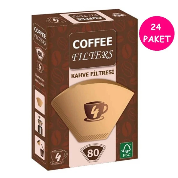 Coffee Filters No: 4 80'li Filtre Kahve Kağıdı 24 Paket