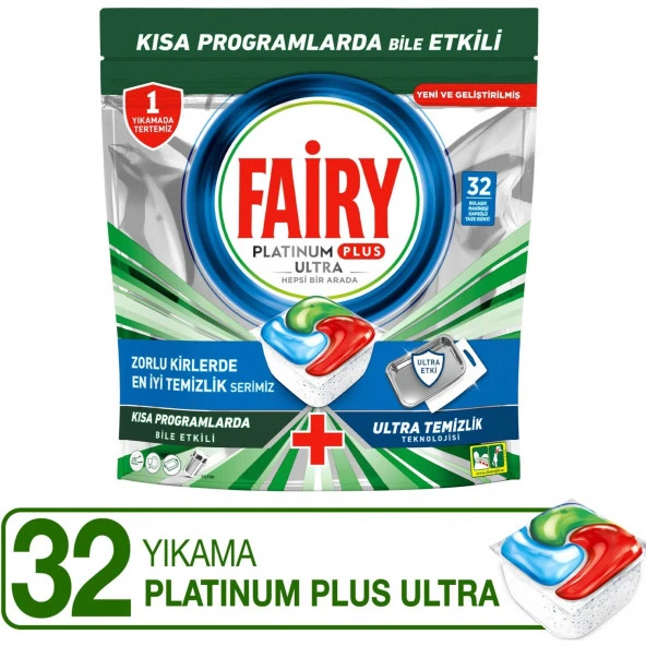 Fairy Platinum Plus Ultra Bulaşık Makinesi Tableti 32'li