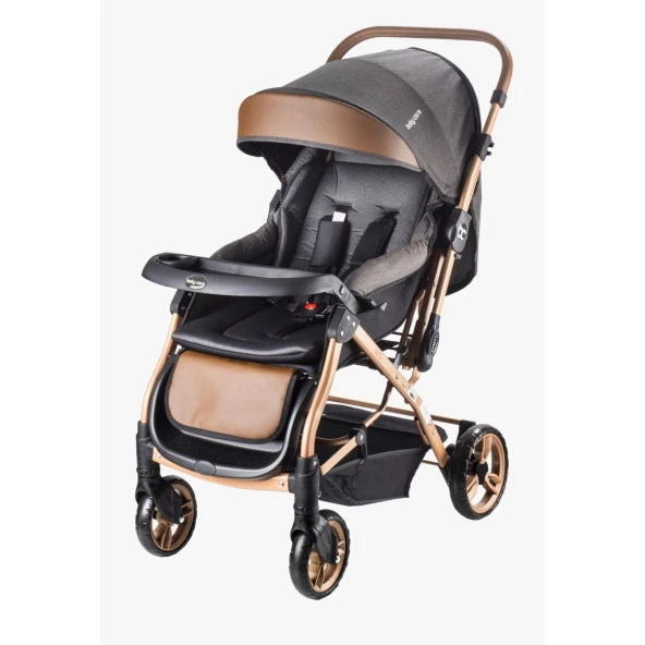 Baby Care 65 Capron Çift Yönlü Bebek Arabası Gold Siyah