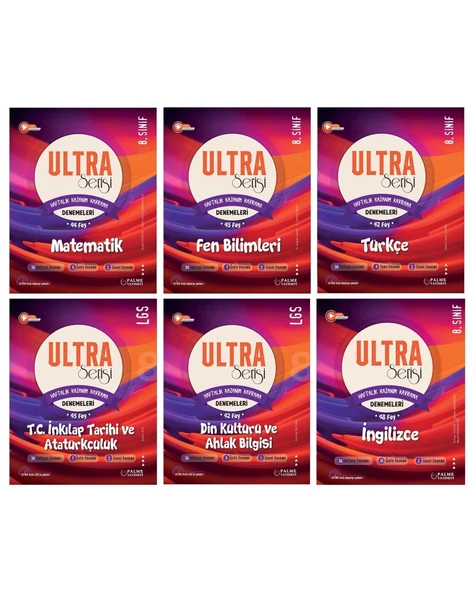 LGS 8.Sınıf Ultra Serisi Matematik Fen Bilimleri Türkçe İnkılap Din ve İngilizce Denemeleri