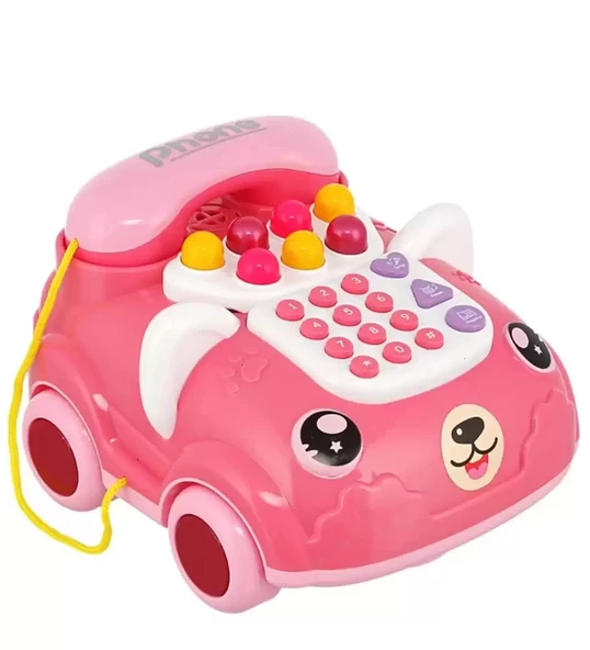 Sesli ve Işıklı Oyuncak Arabalı Telefon - İlk Telefonum, Eğitici Oyuncak Telefon - 5