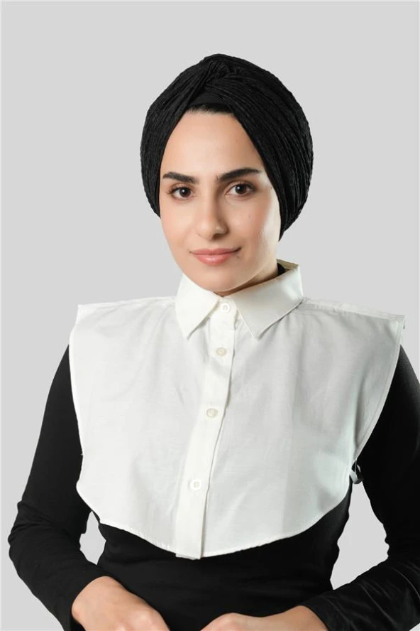 Krem Gömlek Yakalı Boyunluk Terikoton Düz 1015_40