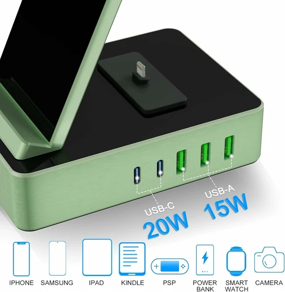 Tacelary 8'i 1 arada 100W Alüminyum Alaşımlı Şarj İstasyonu - Yeşil - 3