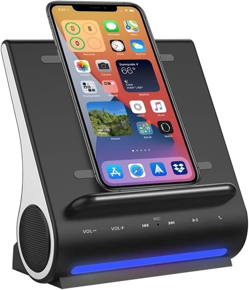 Azpen Hızlı Şarjlı Kablosuz Şarj Cihazı, Bluetooth Premium Hoparlörler