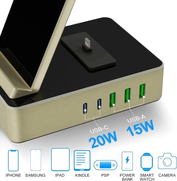 Tacelary 8'i 1 arada 100W Alüminyum Alaşımlı Şarj İstasyonu - Sarı - 3