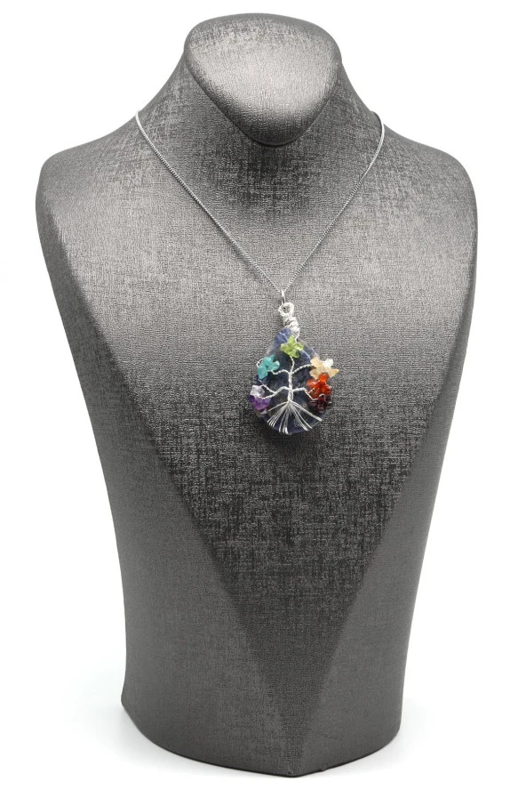 Sodalit - Çakra Doğal Taş Damla Model Kolye - Resim 2