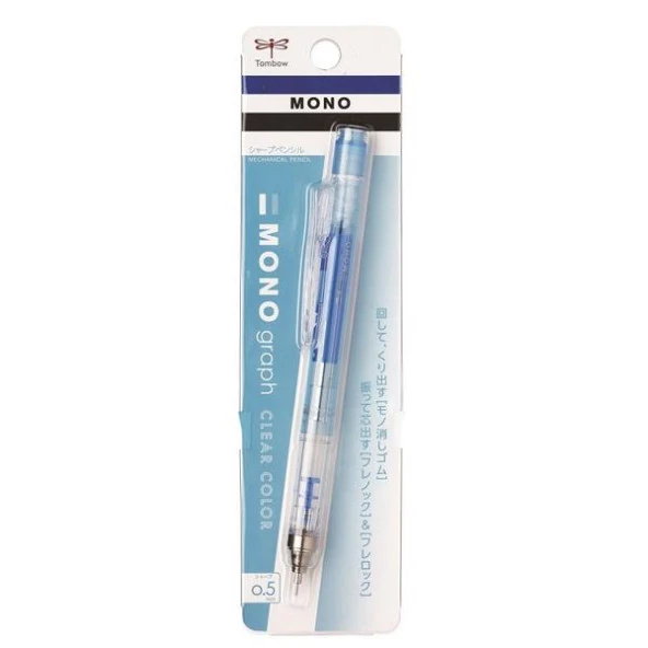 Tombow Versatil Kalem Mono Graph 0.5 MM Şeffaf Mavi - 1