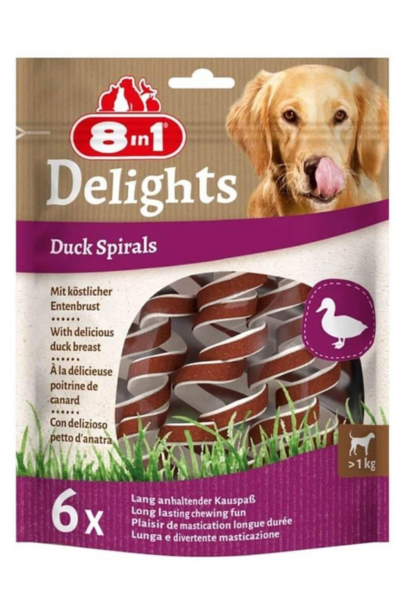 8in1 Smart Delights Duck Spirals Ördekli 6 Adet Burgu Köpek Ödülü