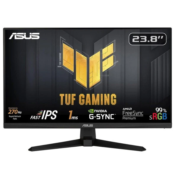 ASUS VG249QM1A TUF GAMING 23.8" LED IPS 1ms 270Hz 1920x1080 FullHD 2xHDMI DP Multimedya (Vesa) AMD Free. Pre. G-SYNC Siy