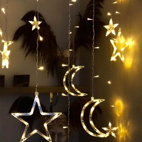 GÜN IŞIĞI SALKIM LED IŞIK HİLAL YILDIZLI SALKIM IŞIK YILDIZLI YILBAŞI IŞIĞI YILBAŞI SÜSLEME IŞIĞI - Resim 2