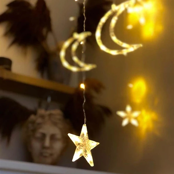 GÜN IŞIĞI SALKIM LED IŞIK HİLAL YILDIZLI SALKIM IŞIK YILDIZLI YILBAŞI IŞIĞI YILBAŞI SÜSLEME IŞIĞI - Resim 4